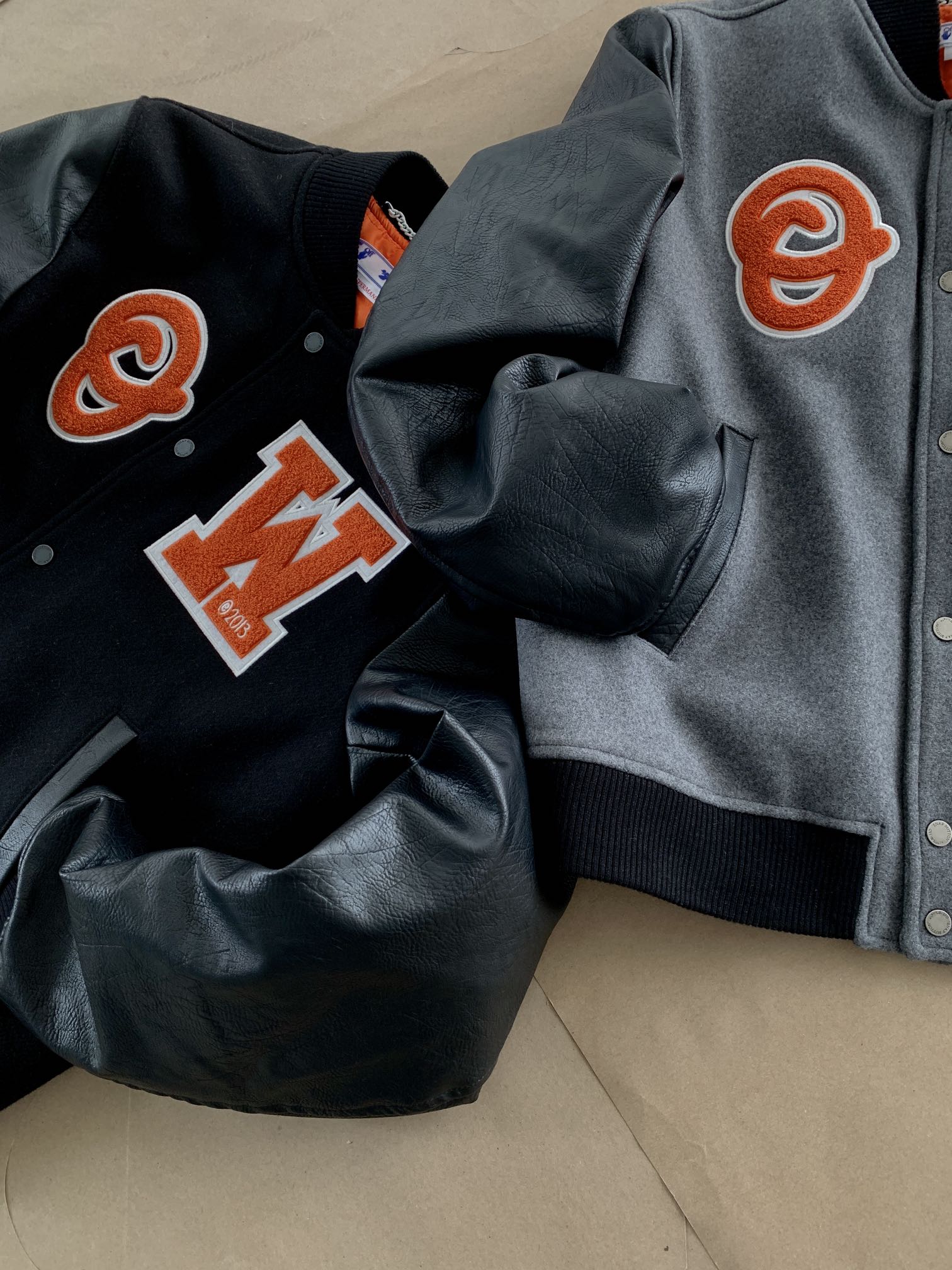 off white OW2022秋冬新款羊毛呢棒球外套
