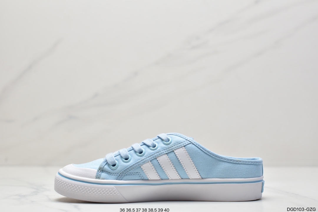 Adidas Adidas clover Nizza Blanc Trefoil LO half-cut rubber toe head campus canvas slingback half-flipper CC2527