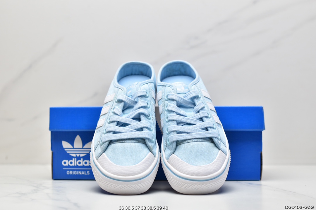 Adidas Adidas clover Nizza Blanc Trefoil LO half-cut rubber toe head campus canvas slingback half-flipper CC2527