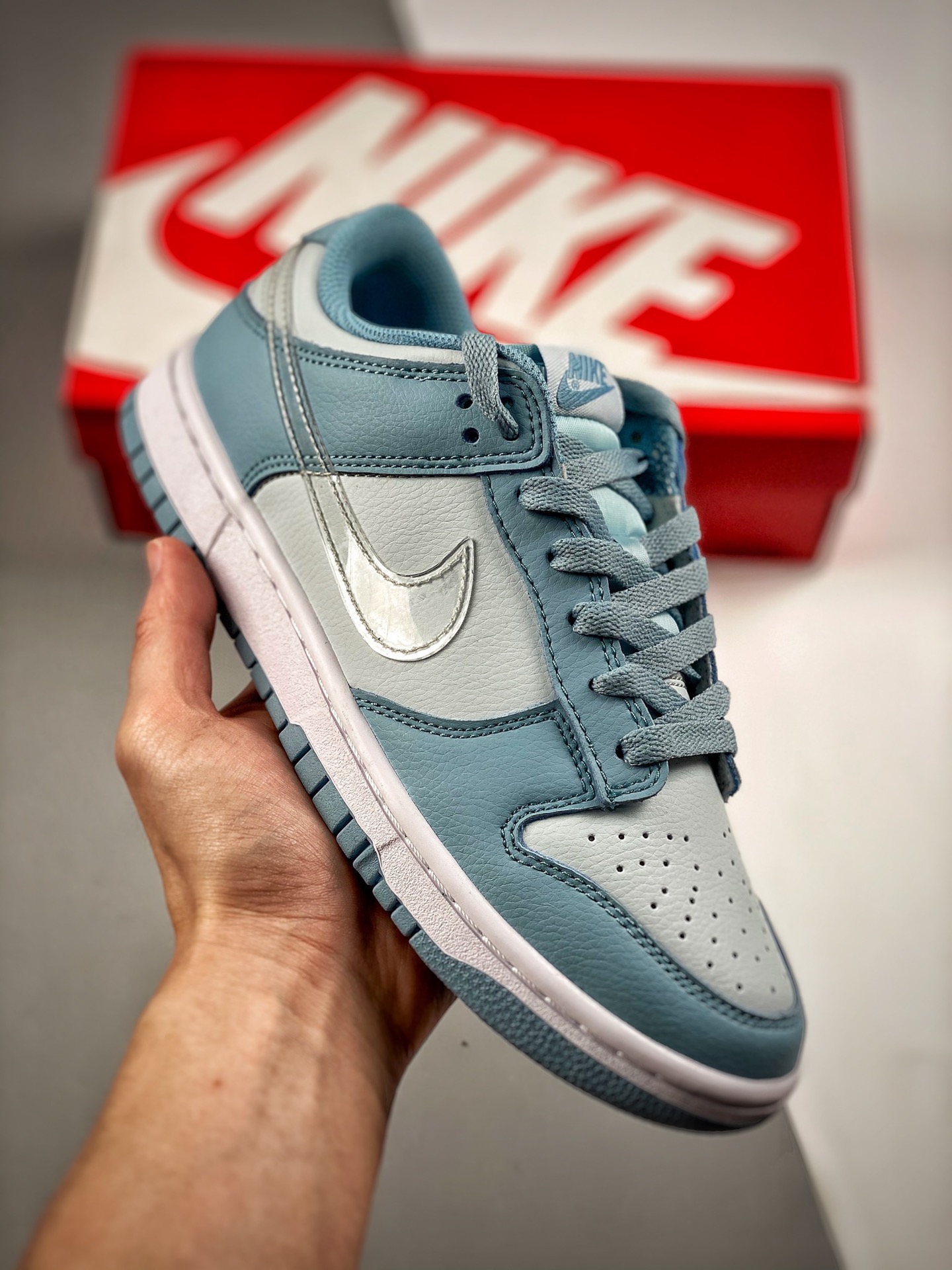 -4 Nk Dunk SB Low azul gris, producción original de fábrica grande, fotos reales de lanzamiento, materiales de primera …