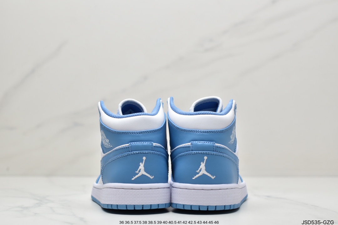 200 Air Jordan 1 Mid AJ1中帮系列“北卡蓝”全头层皮料554724-106