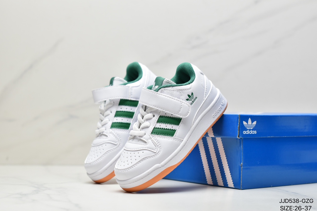 Children's shoes Adidas Clover Originals Forum 84 Low Rome series Velcro low-top retro sneakers