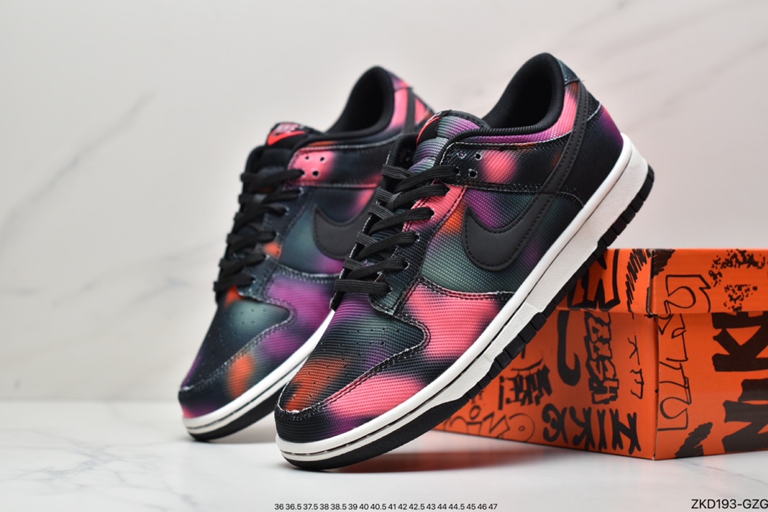 Nike Dunk Low ”Graffiti” Street Graffiti Black Purple Tie-Dye SB Low-Top Sports Casual Sneakers DM0108-002