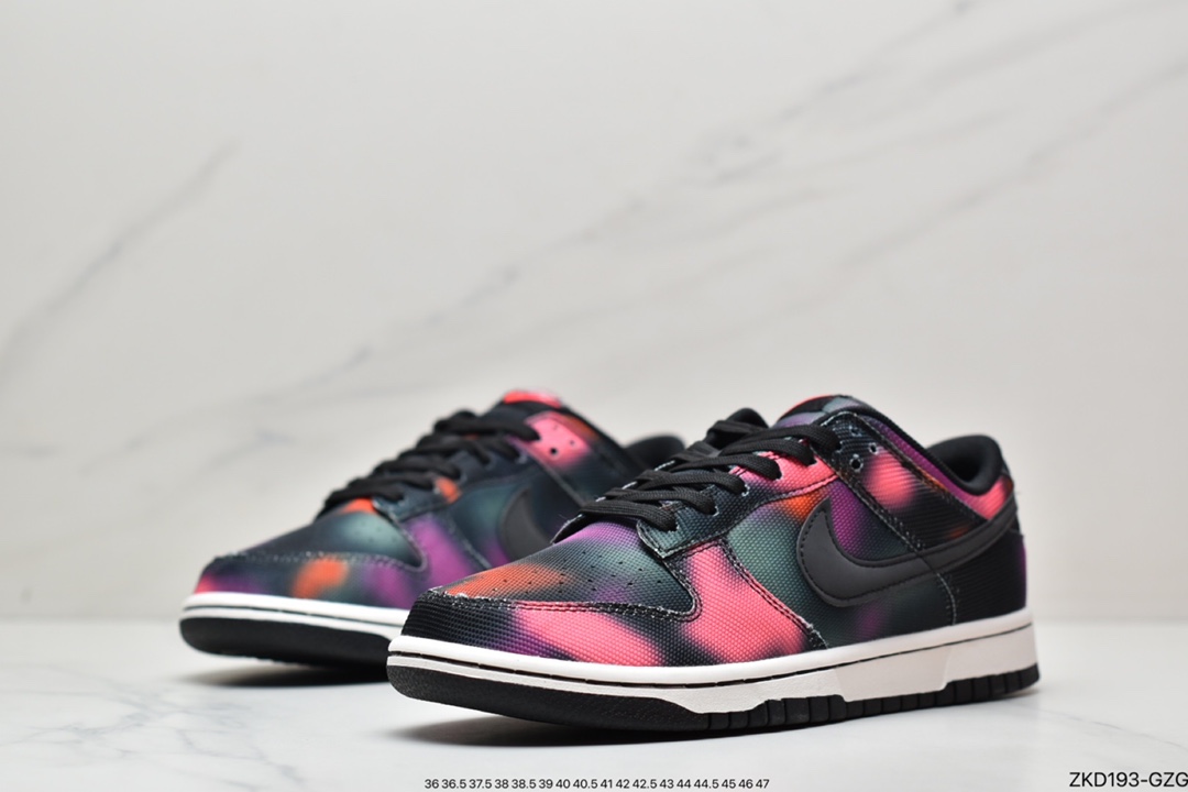 Nike Dunk Low ”Graffiti” Street Graffiti Black Purple Tie-Dye SB Low-Top Sports Casual Sneakers DM0108-002