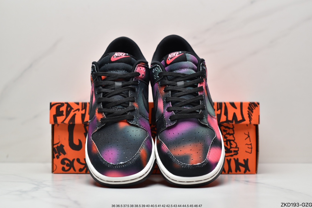 Nike Dunk Low ”Graffiti” Street Graffiti Black Purple Tie-Dye SB Low-Top Sports Casual Sneakers DM0108-002