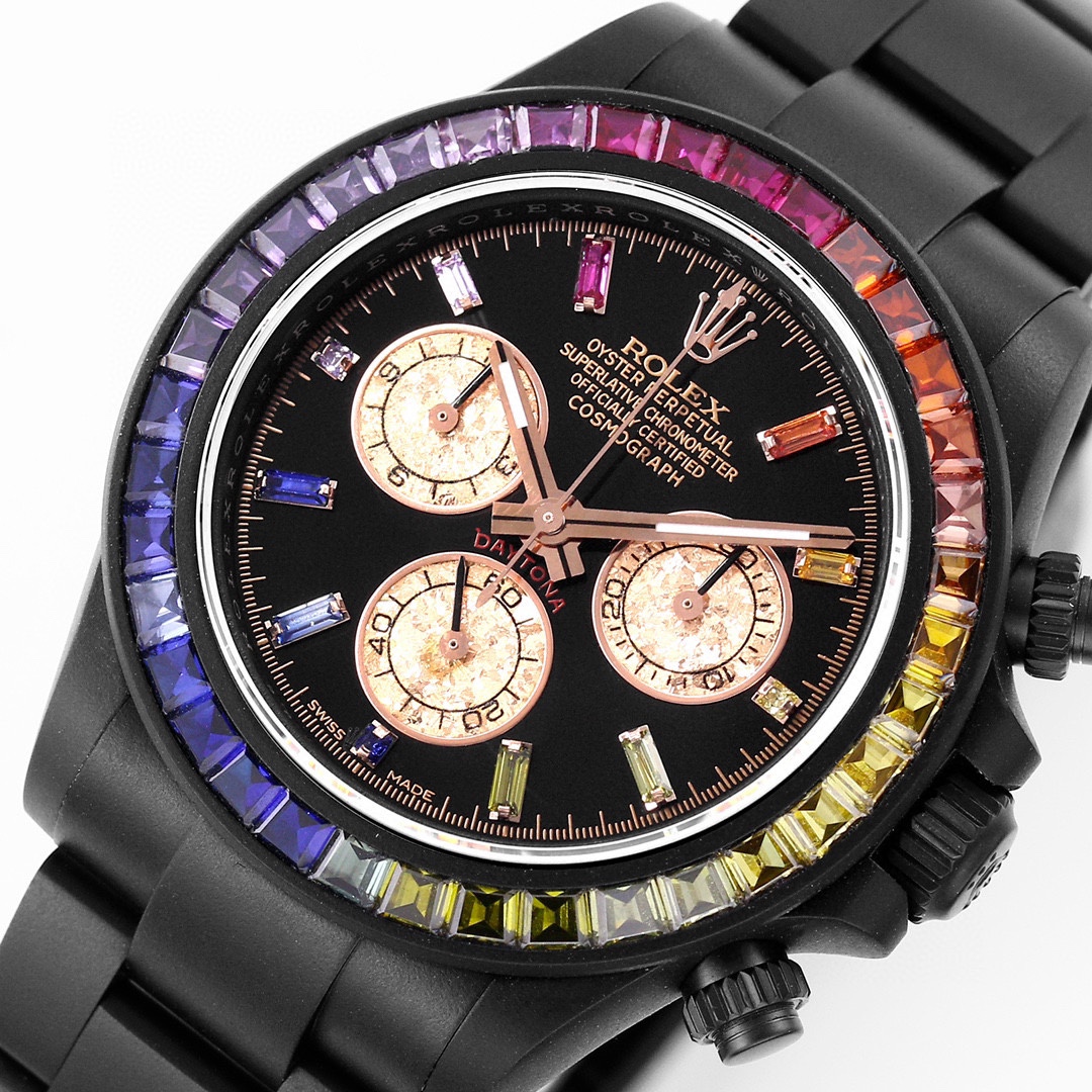 ipk碳黑钢皇劳力士 ROLEX 改装迪通拿7750多功能机械机芯腕表