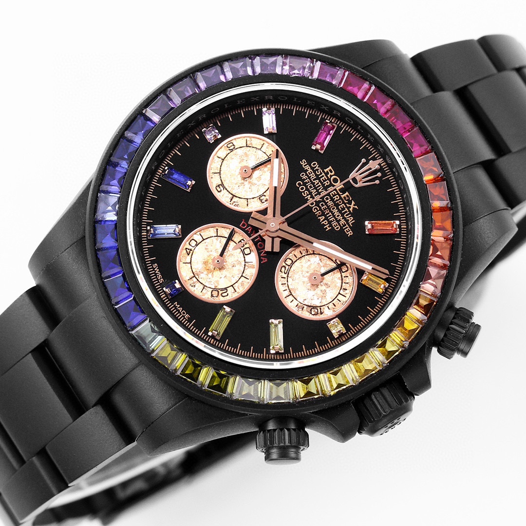 ipk碳黑钢皇劳力士 ROLEX 改装迪通拿7750多功能机械机芯腕表