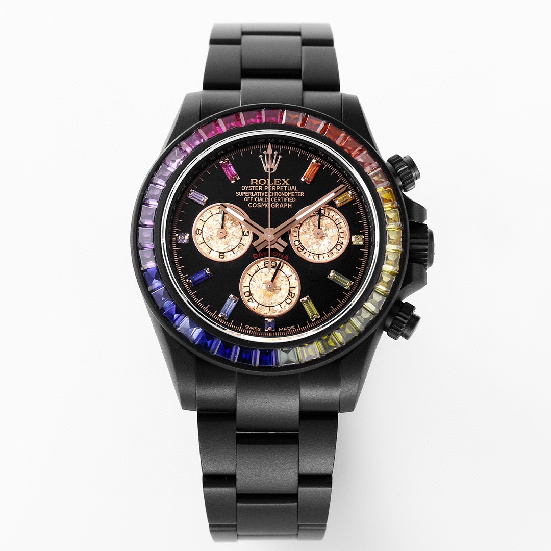 ipk碳黑钢皇劳力士 ROLEX 改装迪通拿7750多功能机械机芯腕表