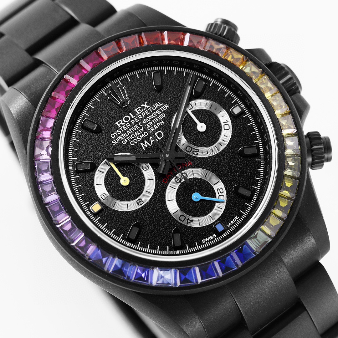 ipk碳黑钢皇劳力士 ROLEX 改装迪通拿7750多功能机械机芯腕表