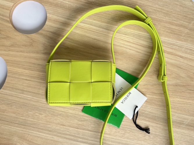 Bottega Veneta Mini Cassette Crossbody Bag Neon Leather 1 Bottega Veneta Mini Cassette Crossbody Bag Neon Leather