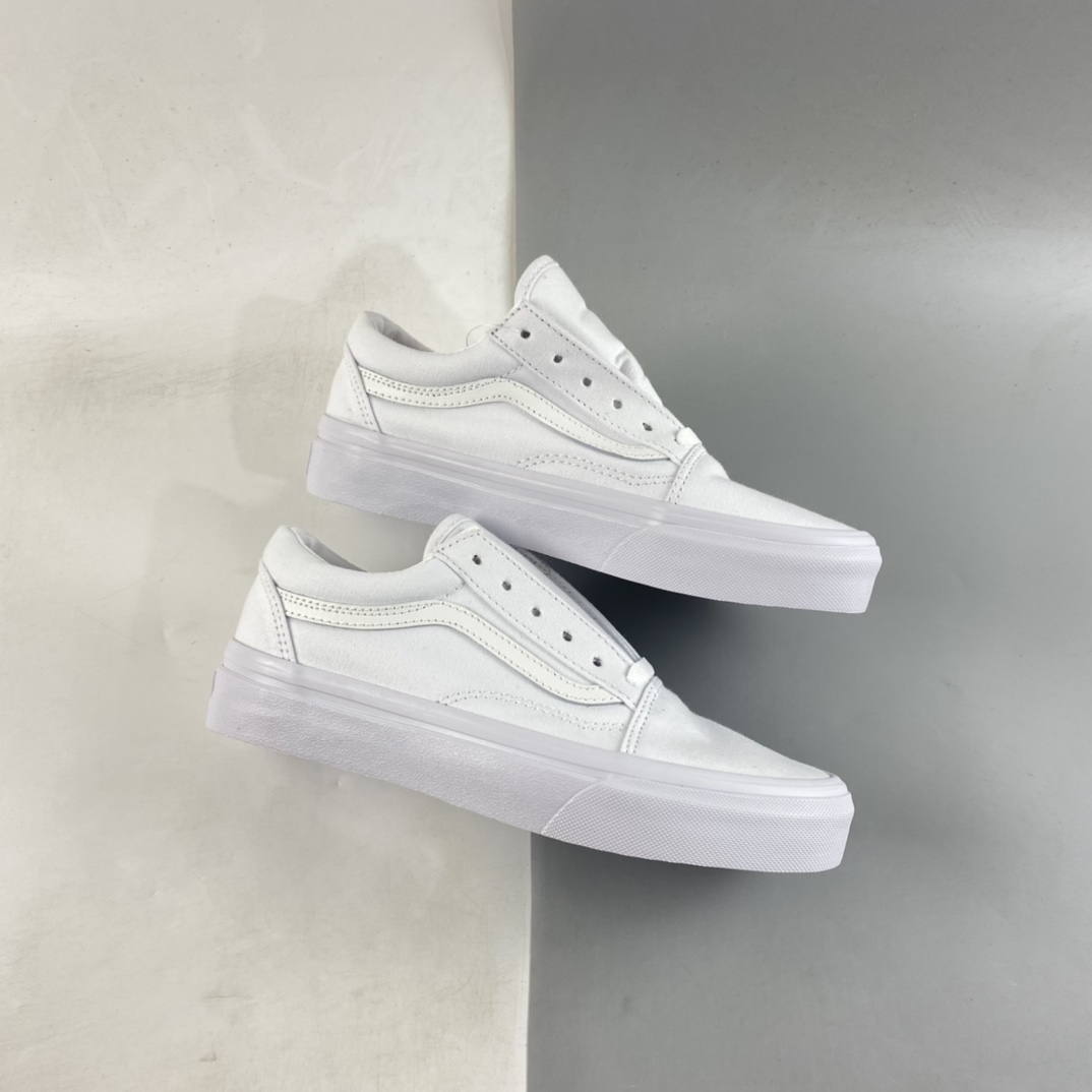 P150  Vans Old Skool 范斯官方 经典全白百搭潮流职业滑板鞋  VN000D3HW00