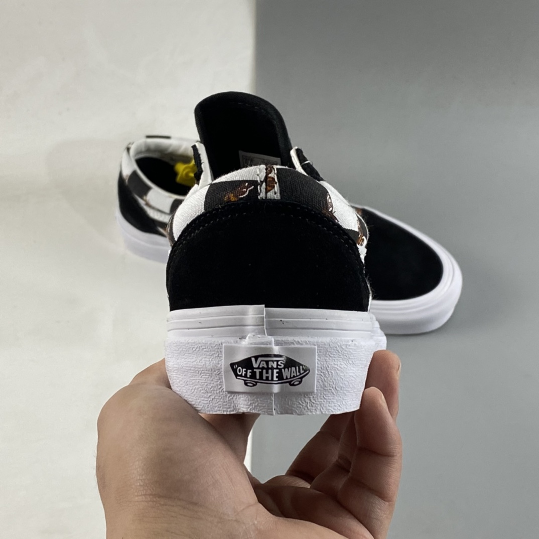 Vans Old Skool Vans official black and white checkerboard small bee classic series low-top canvas shoes VN0A3WKT9EH