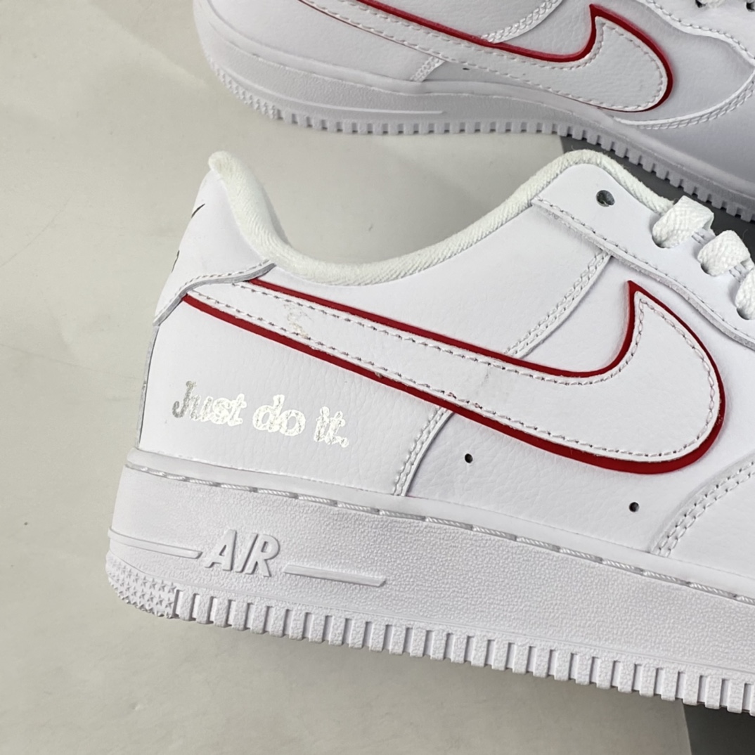 Nike Air Force 1 '07 Low”White/Red/Sliver JUST DO IT”Air Force One Classic Low Top All-match Casual Sneakers DQ0791-100