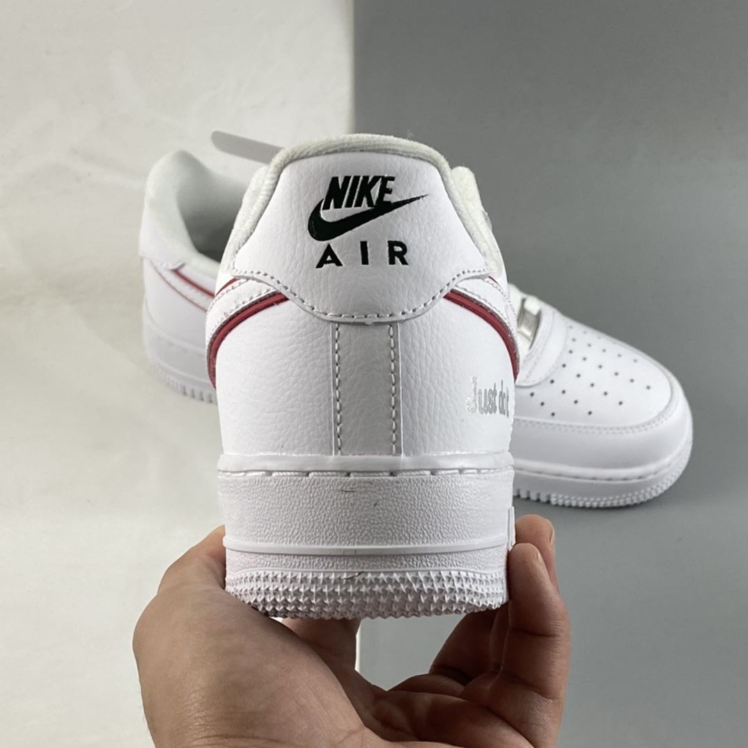 Nike Air Force 1 '07 Low”White/Red/Sliver JUST DO IT”Air Force One Classic Low Top All-match Casual Sneakers DQ0791-100