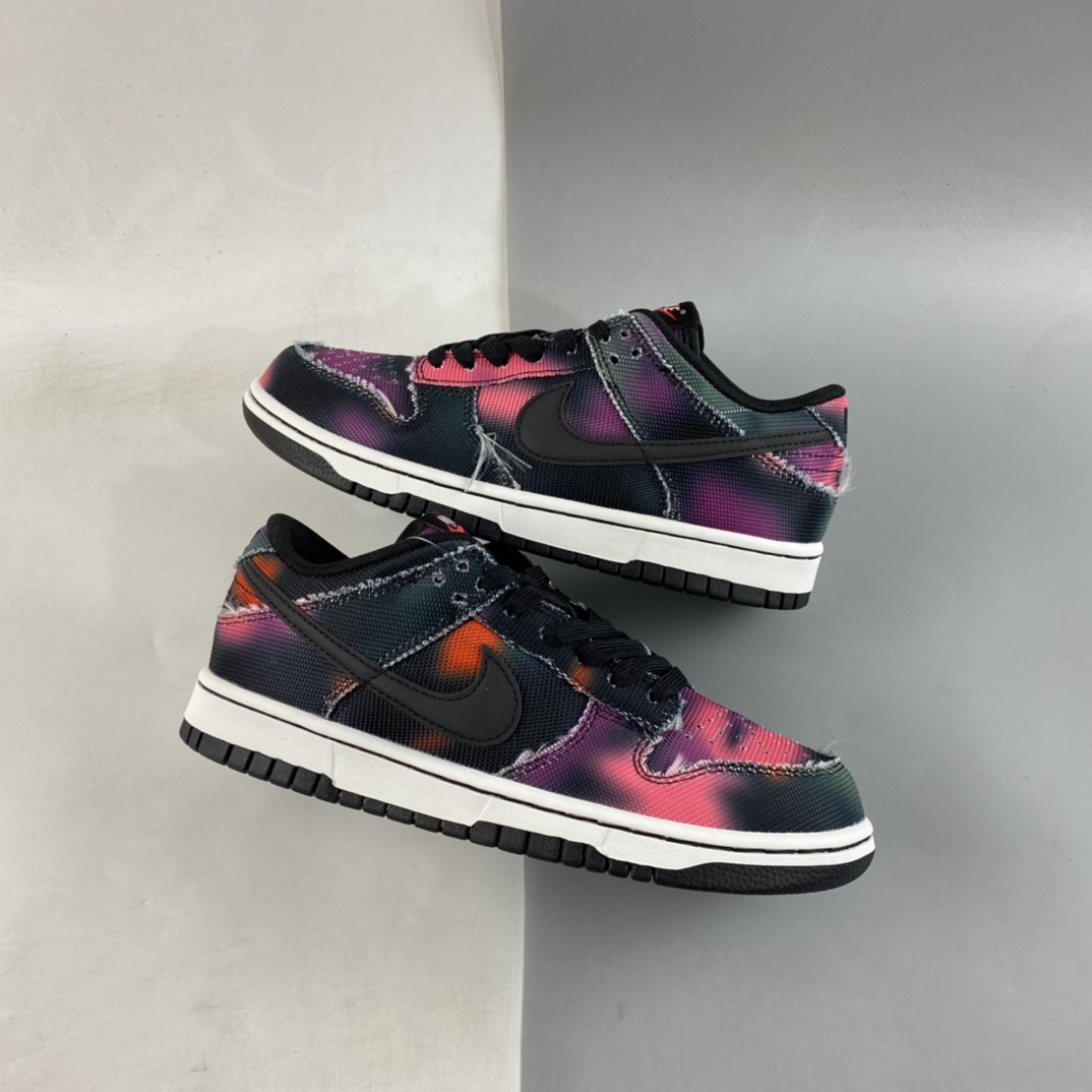 P380  Nike Dunk Low ”Graffiti” 街头涂鸦 黑紫扎染 SB低帮运动休闲板鞋 DM0108-002