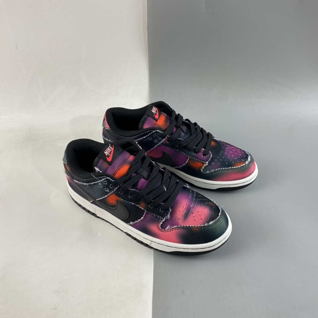P380  Nike Dunk Low ”Graffiti” 街头涂鸦 黑紫扎染 SB低帮运动休闲板鞋 DM0108-002
