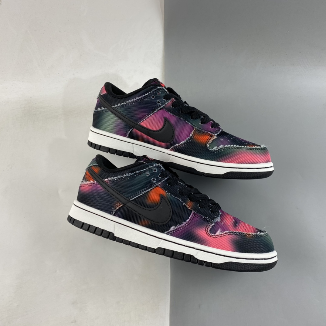 P380  Nike Dunk Low ”Graffiti” 街头涂鸦 黑紫扎染 SB低帮运动休闲板鞋 DM0108-002