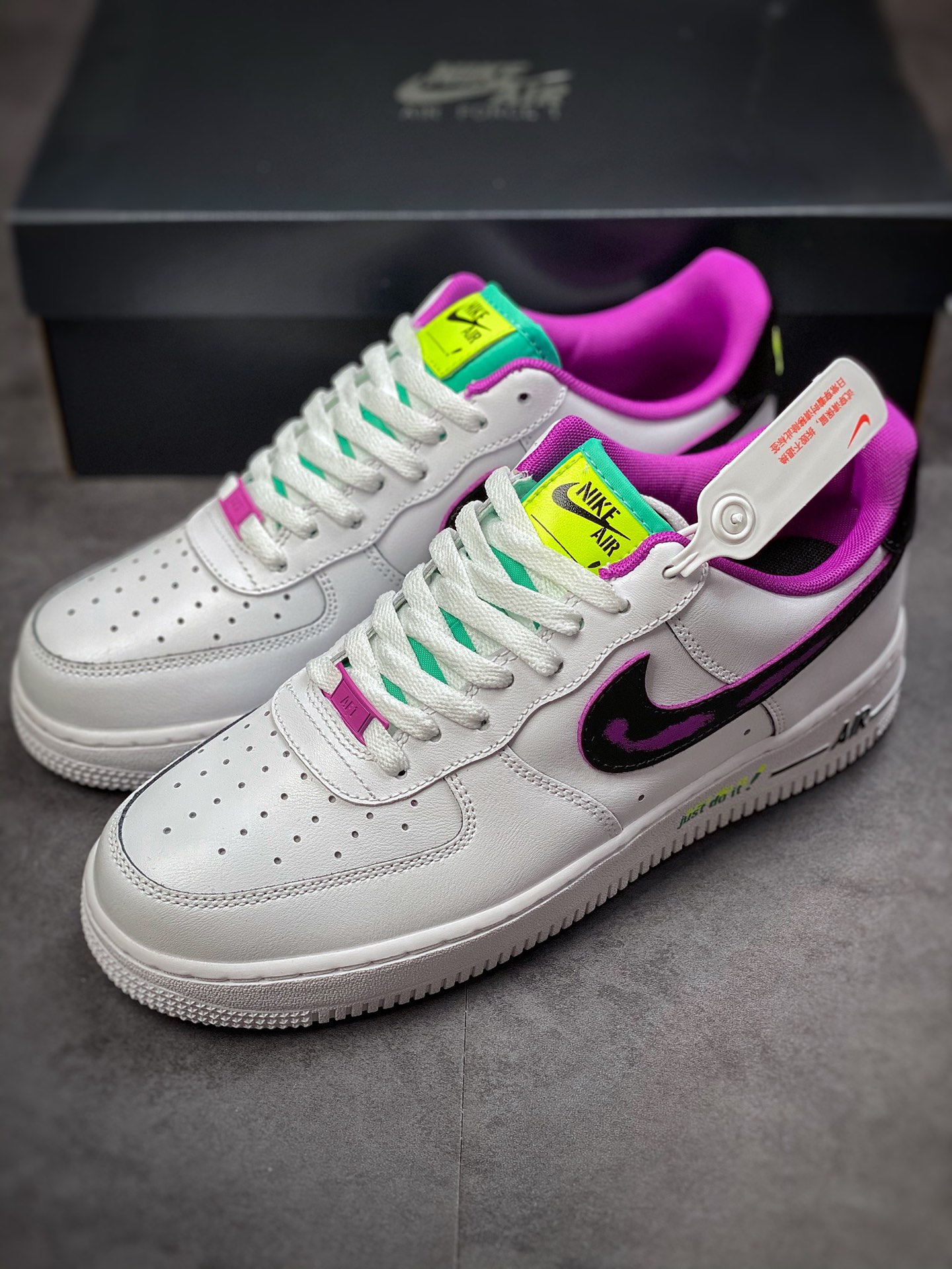 220 Nike Air Force 1 Low 07 白黑紫DX3933-100