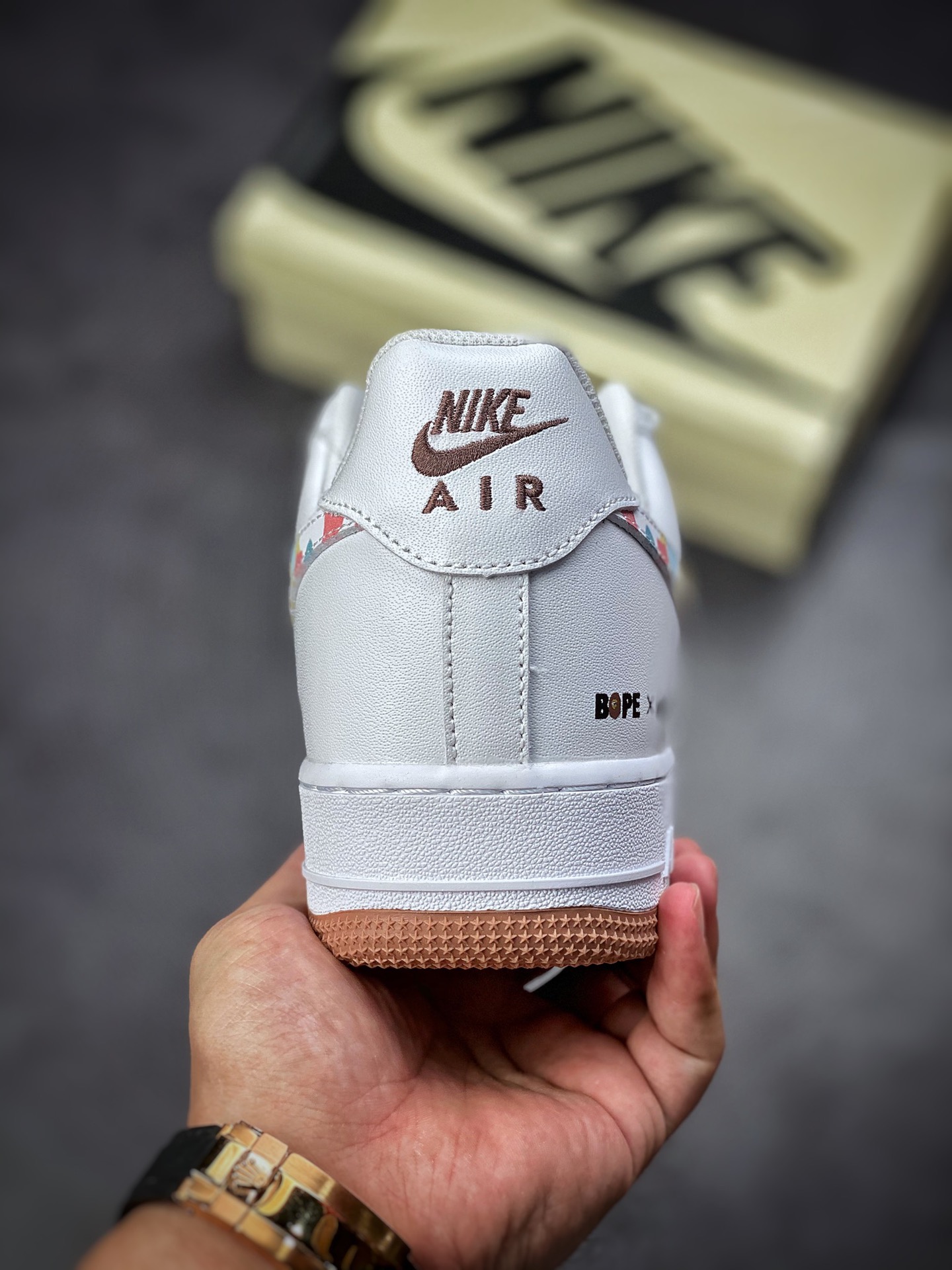 240 Nike Air Force 1 Low 07 白棕彩勾 AF1234-003