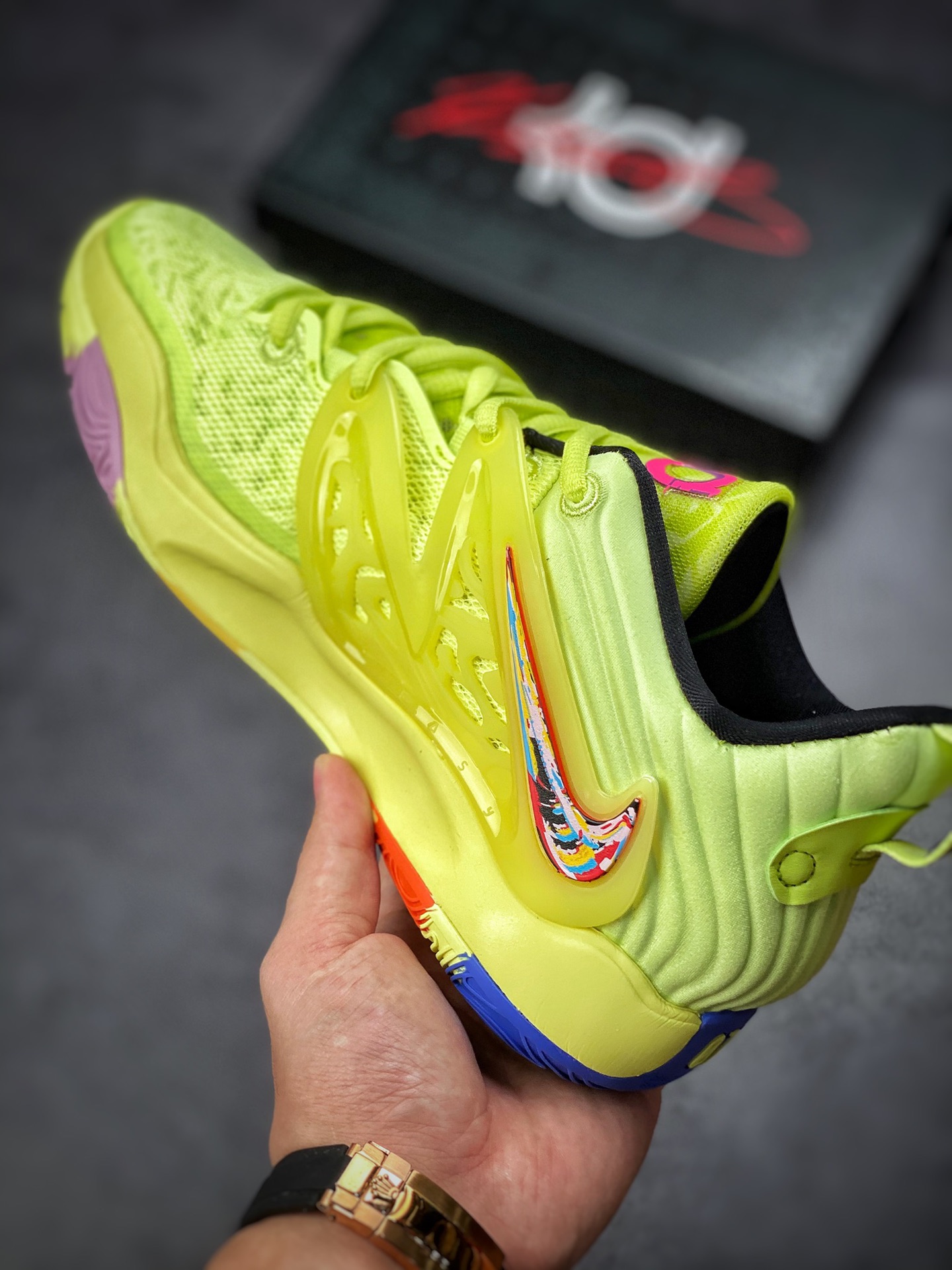 230  Nike KD 15 EP 荧光黄 杜兰特 15代 减震耐磨低帮篮球鞋 DM1054-700