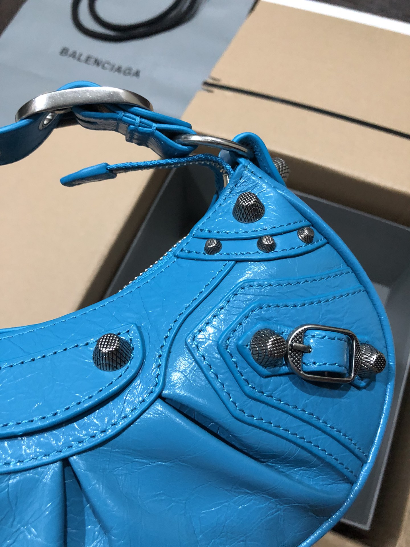 Balenciaga Style Leather Card Holder Lookbook Reference image 2