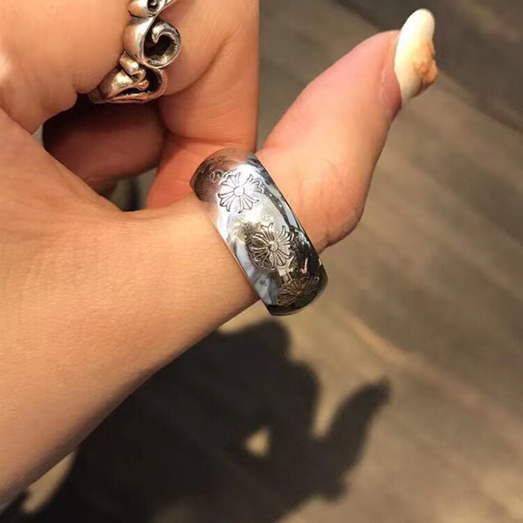 Chrome Hearts 高版本克罗心粗版圆环十字花戒指，细节到位刻字清晰，男女均可佩戴，美码5至11可选