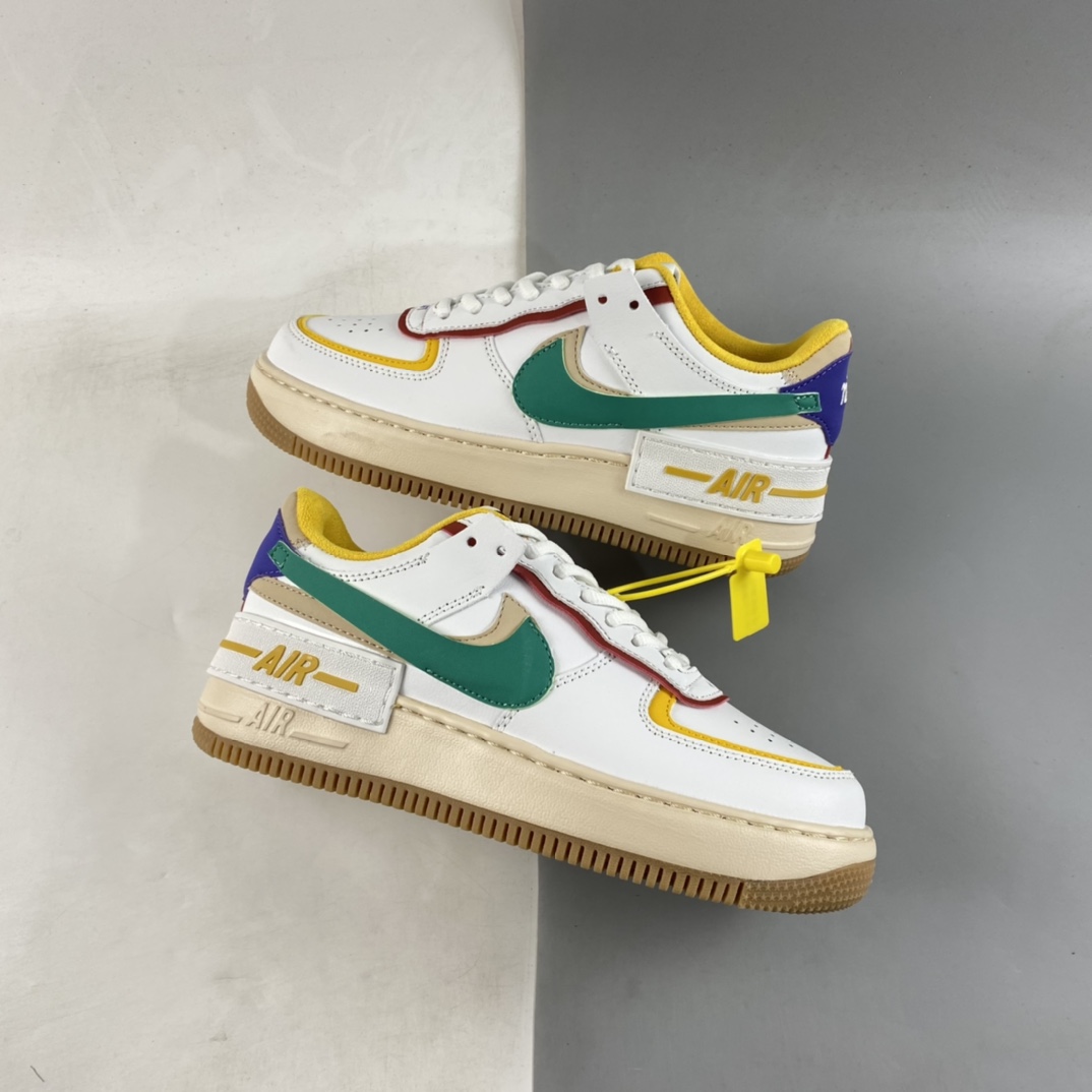 P180  Nike Air Force 1 Shadow 空军一号轻量增高低帮百搭板鞋”拼接马卡龙”CI0919-118