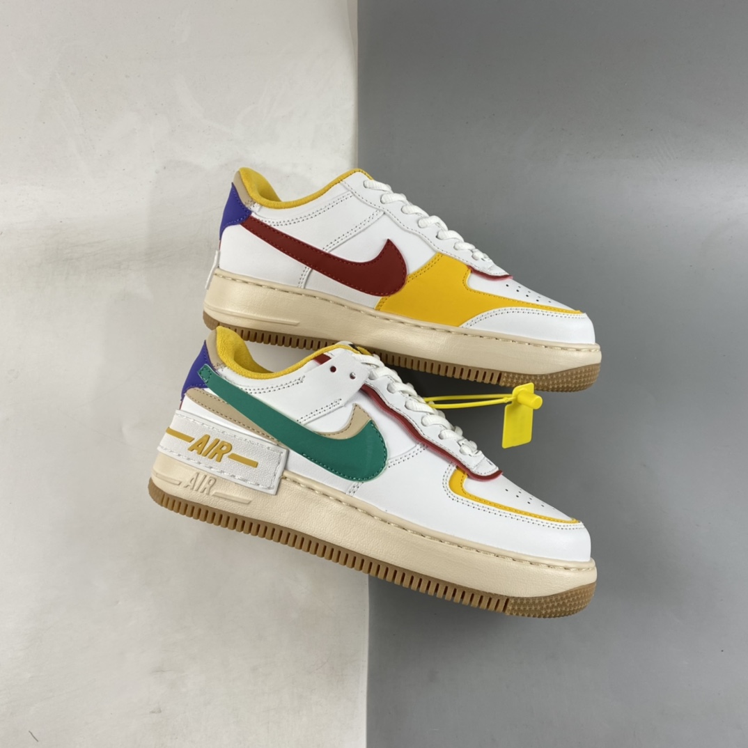 P180  Nike Air Force 1 Shadow 空军一号轻量增高低帮百搭板鞋”拼接马卡龙”CI0919-118
