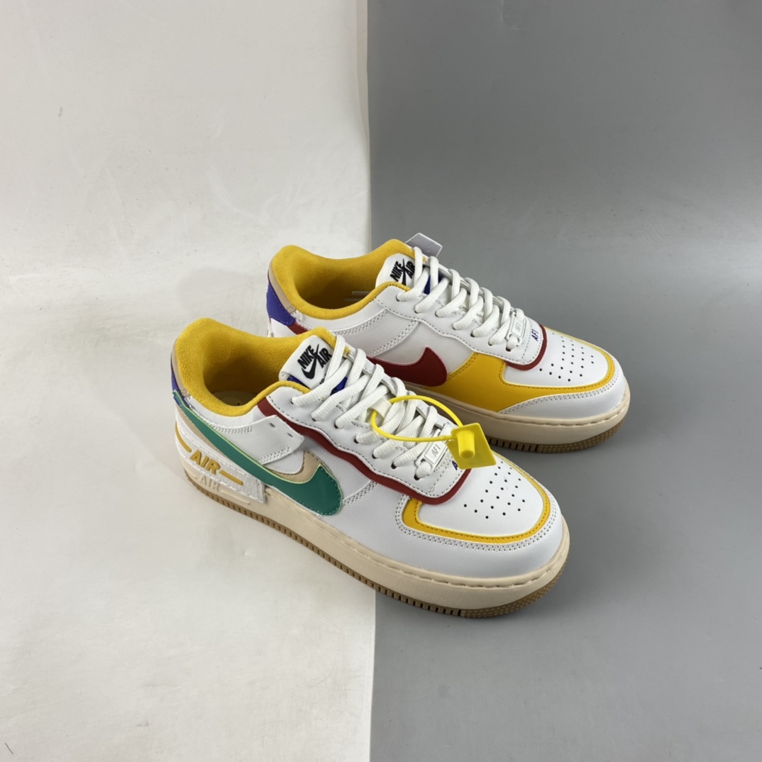 P180  Nike Air Force 1 Shadow 空军一号轻量增高低帮百搭板鞋”拼接马卡龙”CI0919-118