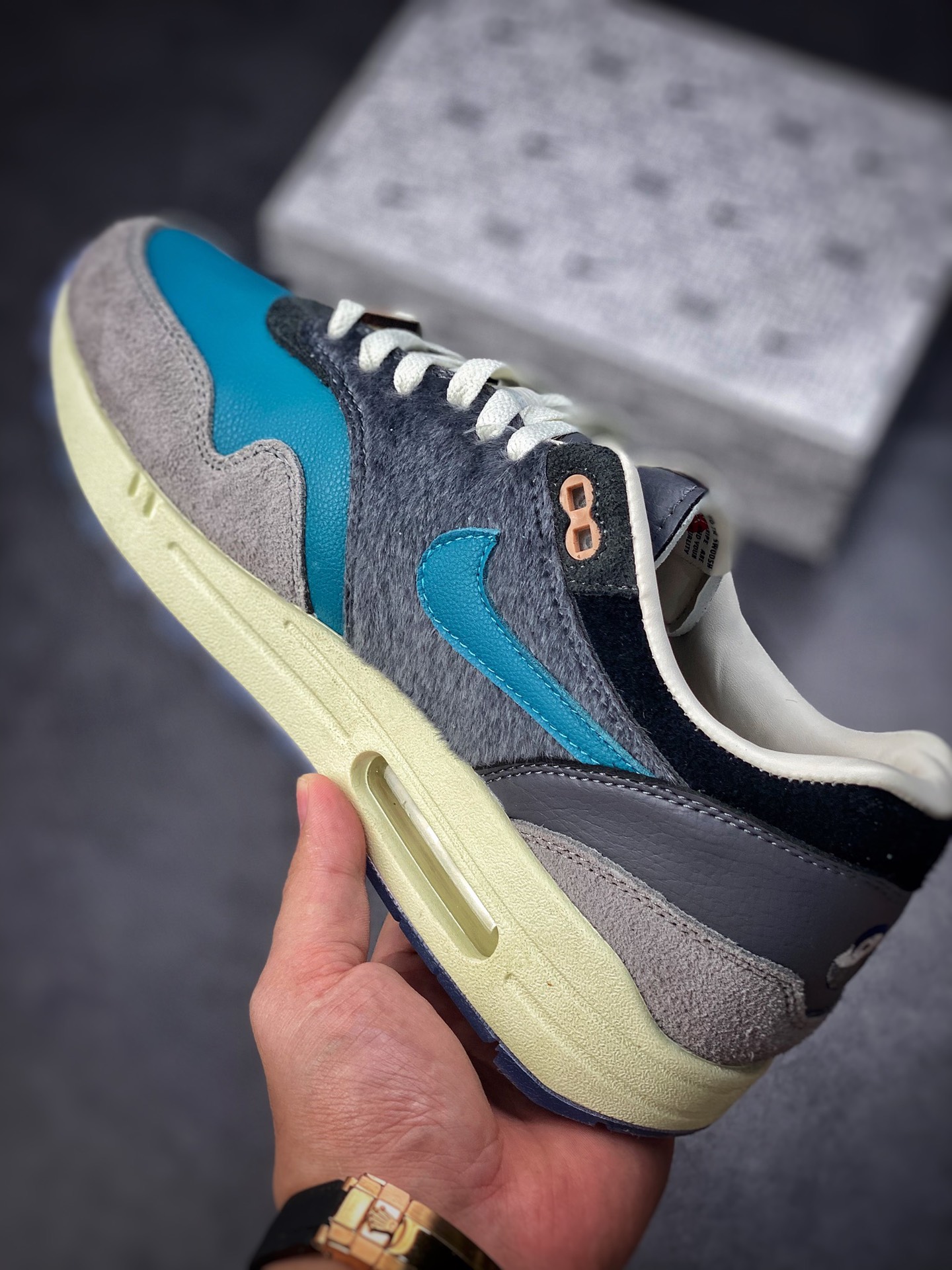 260 Kasina x Nike Air Max 1 SP”Won-Ang”复古休闲跑步鞋 灰蓝鸳鸯 DQ8475-001