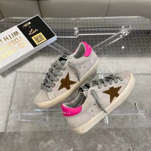 Golden Goose Skateboard Shoes Single Layer Brown Gold Pink Red White Yellow Unisex Cowhide Frosted Fall/Winter Collection