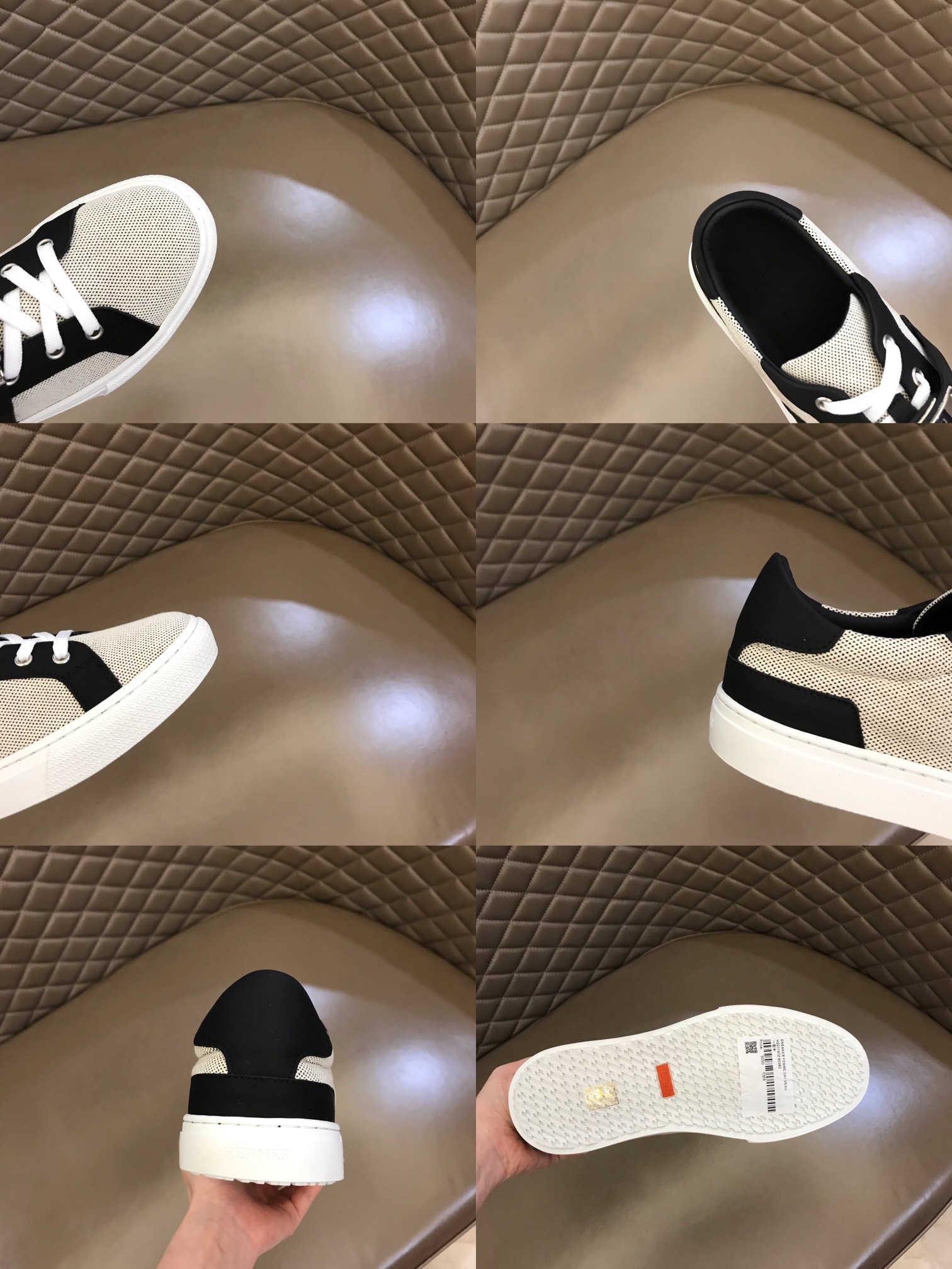 Hermes爱马仕    专用帆布定制+撞色高端男士休闲鞋