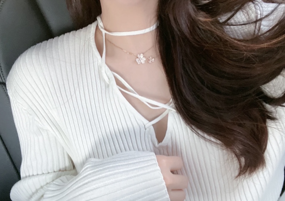 NO:360274,Big P Small Van Cleef Arpels Clover Necklace Material S Silver, Seiko Version Pairing tail button steel stamp, Vac necklace, van clue, necklace19860909大p小梵克雅宝三叶草项链 材质s银,精工版本 对版尾扣钢印,Vac项链,van cleef,necklace,Jewelry
