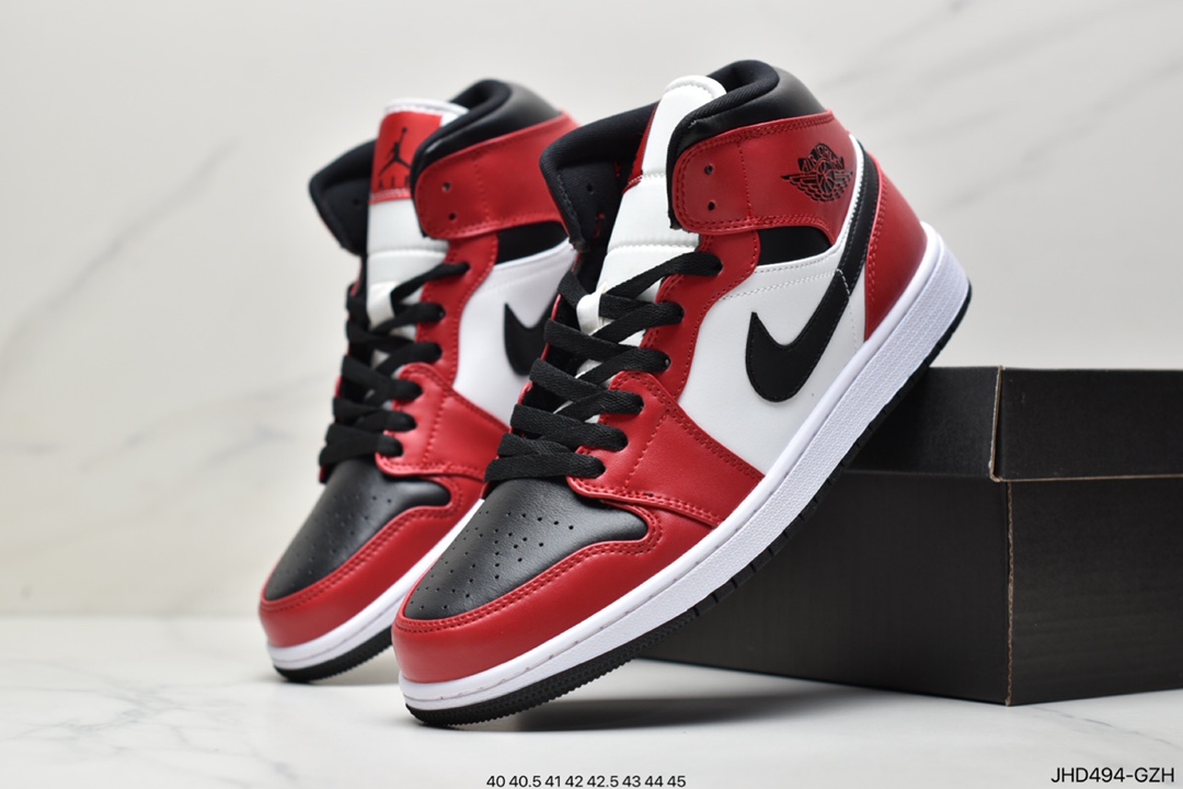 190 Air Jordan 1 Mid ”Obsidian”黑曜石 乔一中邦 当前市场最优版本554724-174