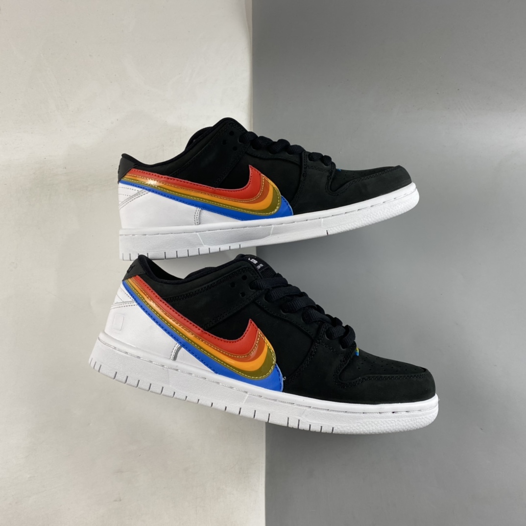 P300  Polaroid x Nike SB Dunk Low 黑彩虹 宝利来联名 SB复古休闲板鞋 DH7722-001