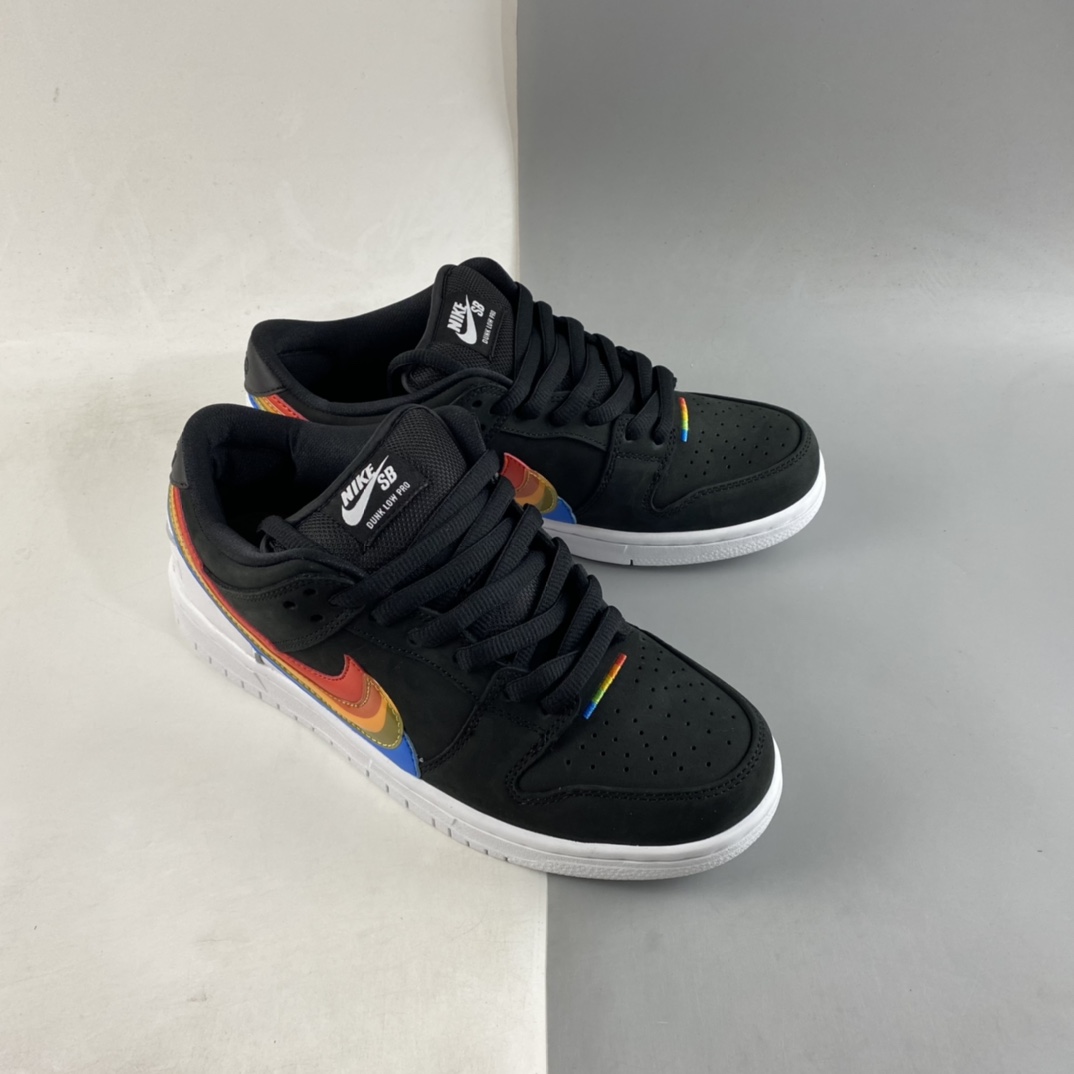 P300  Polaroid x Nike SB Dunk Low 黑彩虹 宝利来联名 SB复古休闲板鞋 DH7722-001