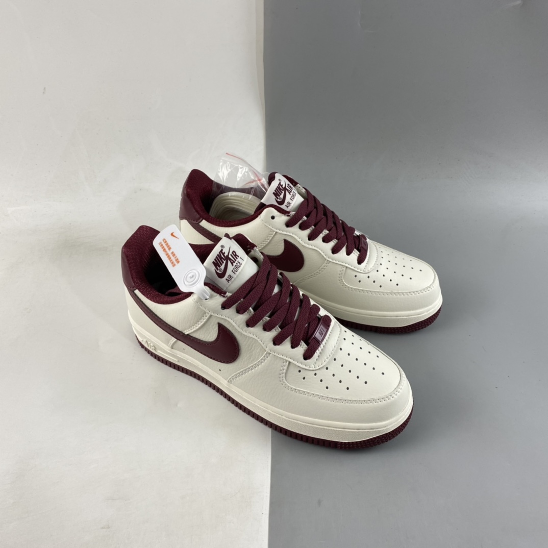 P240  Nike Air Force 1’07 Low 米酒红配色 空军一号低帮休闲板鞋 GH5622-063