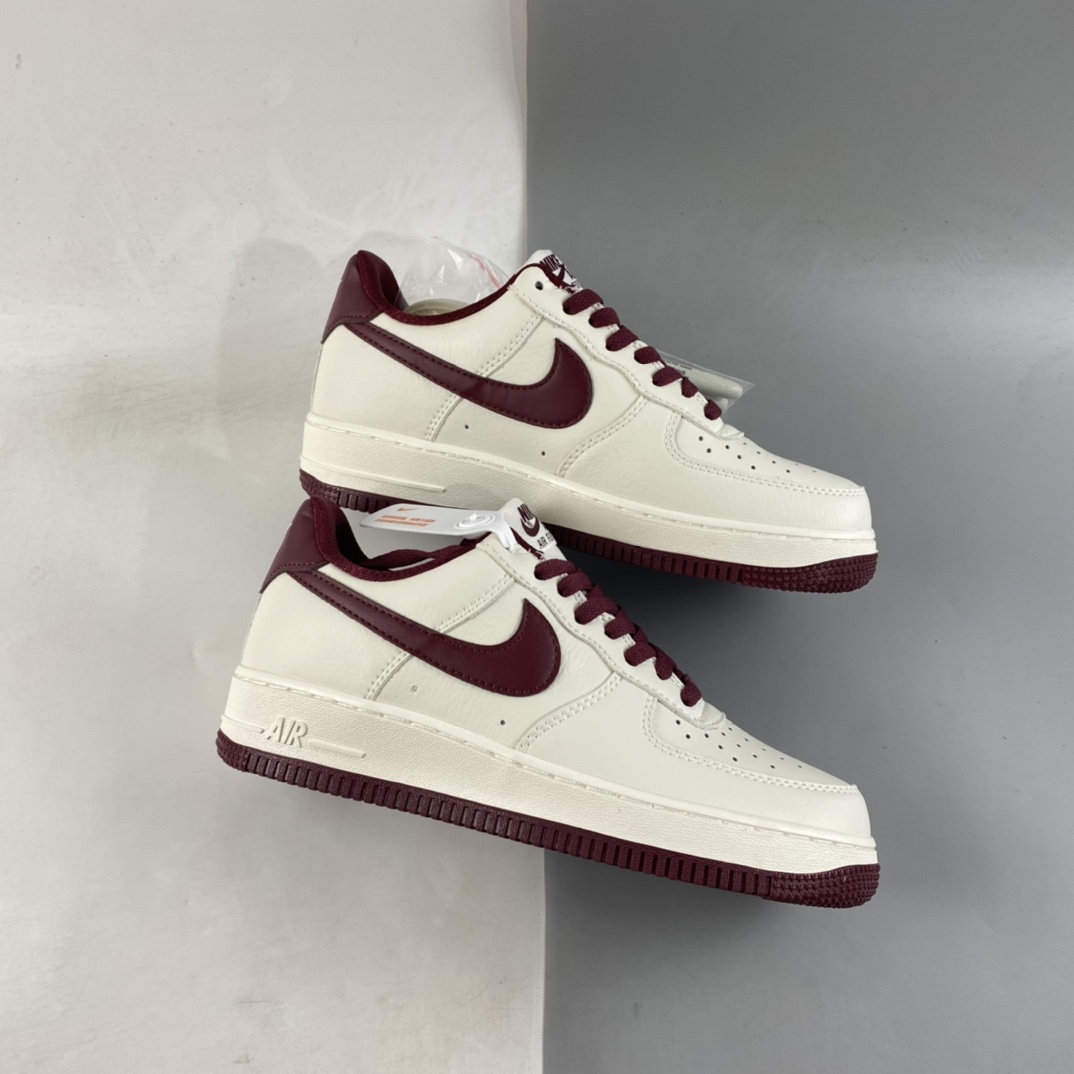 P240  Nike Air Force 1’07 Low 米酒红配色 空军一号低帮休闲板鞋 GH5622-063