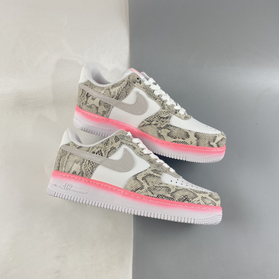 P180  Nike Air Force 1’07 Low 白粉蛇纹 空军一号低帮休闲板鞋 DV1031-030