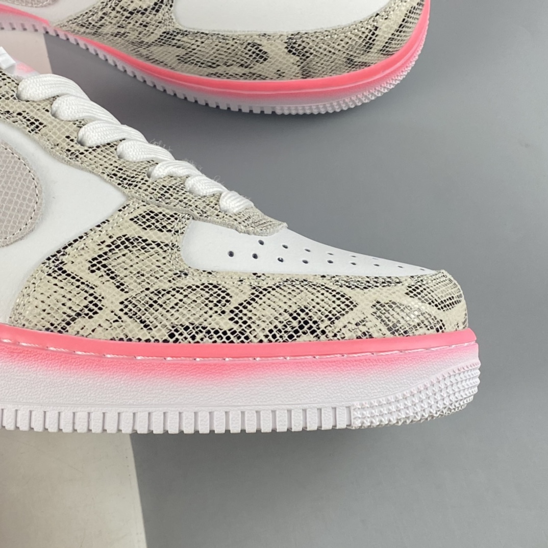 P180  Nike Air Force 1’07 Low 白粉蛇纹 空军一号低帮休闲板鞋 DV1031-030
