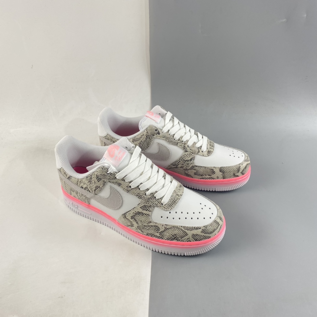 P180  Nike Air Force 1’07 Low 白粉蛇纹 空军一号低帮休闲板鞋 DV1031-030