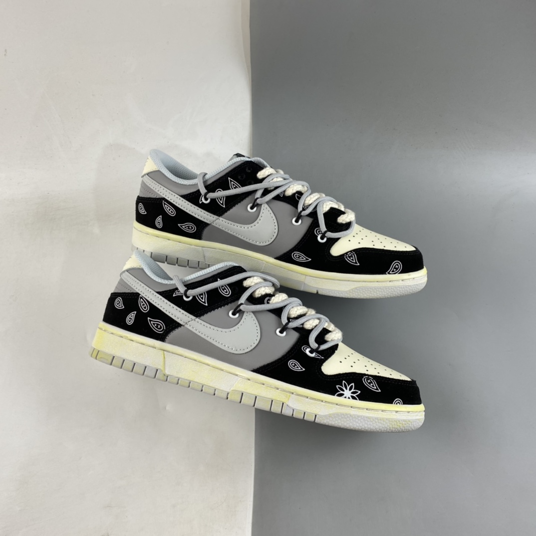 P300  Nike SB Dunk Low Prm SB "Cashew Nut Flower" 腰果花元素 SB扣碎篮板时尚休闲板鞋 DH7913-001