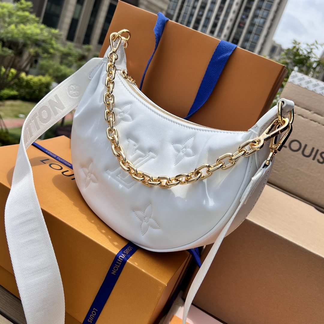 非市场普通货 进口皮料半钢五金m59959尺寸:27.5×16×7cm LV海外渠道资源特供新款月亮包❗