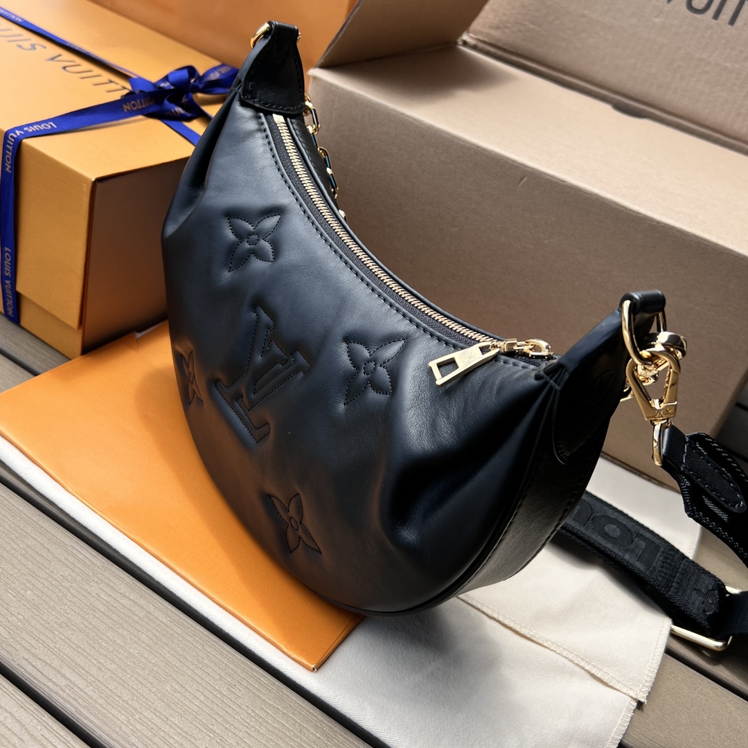 非市场普通货 进口皮料半钢五金 m59799尺寸:27.5×16×7cm LV海外渠道资源特供新款月亮包