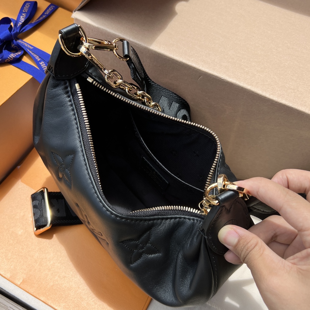 非市场普通货 进口皮料半钢五金 m59799尺寸:27.5×16×7cm LV海外渠道资源特供新款月亮包