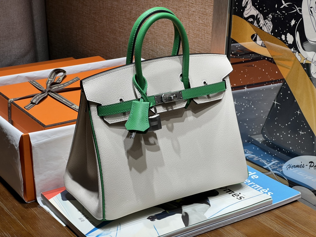 Hermes Birkin Bags Handbags Green Milkshake White Epsom