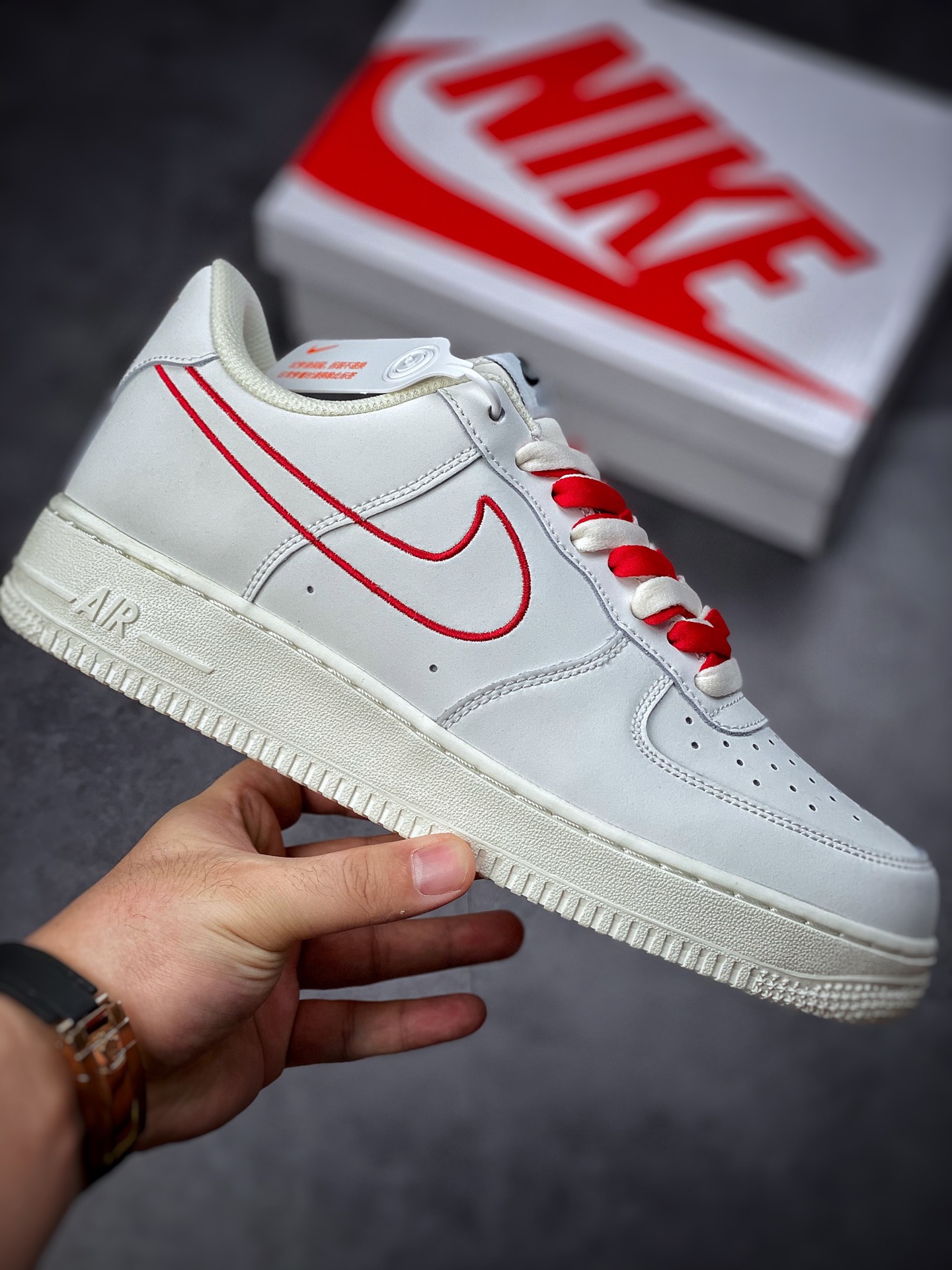 220 Nike Air Force 1 Low 07  米白红电秀勾 CL6326-108