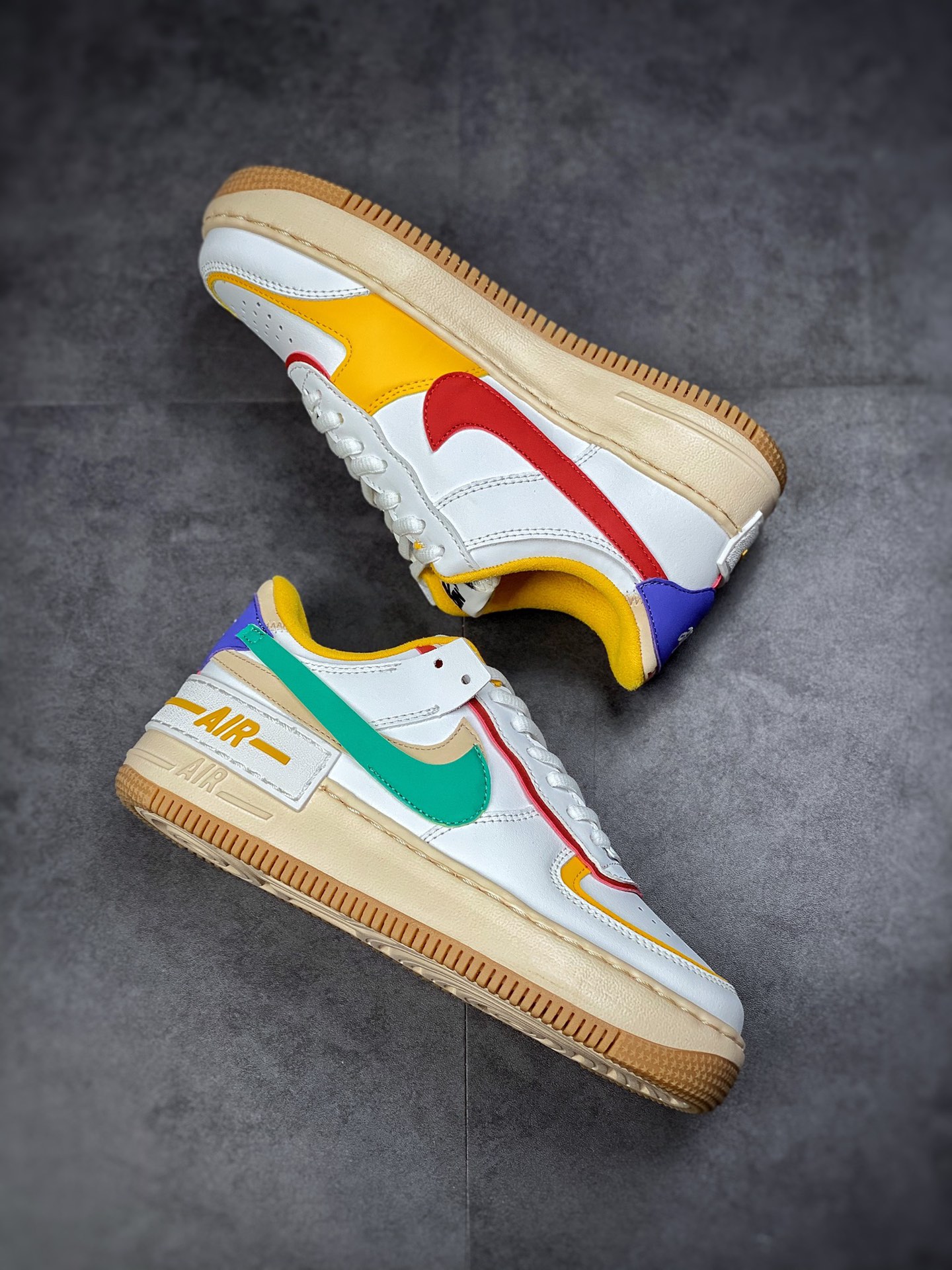 180 Air Force 1 Shadow 黄绿红 轻量增高低帮百搭板鞋马卡龙CI0919-118
