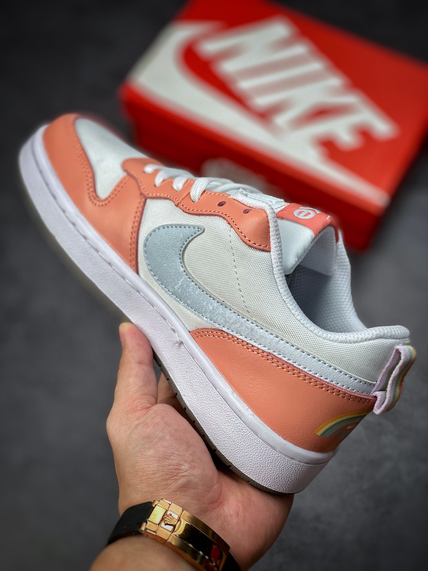 200 Nike Court Borough Low 2 白橙 独家全头层版本 M1216-100