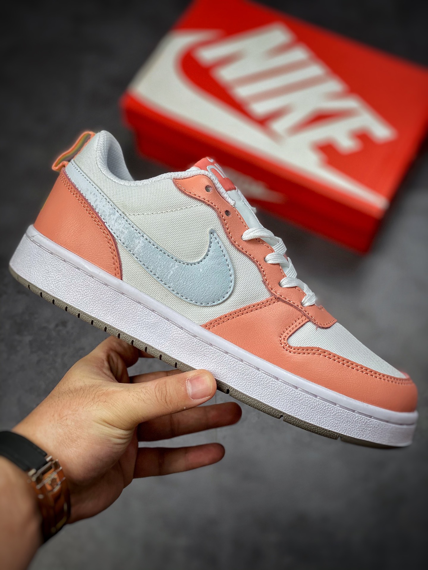 200 Nike Court Borough Low 2 白橙 独家全头层版本 M1216-100